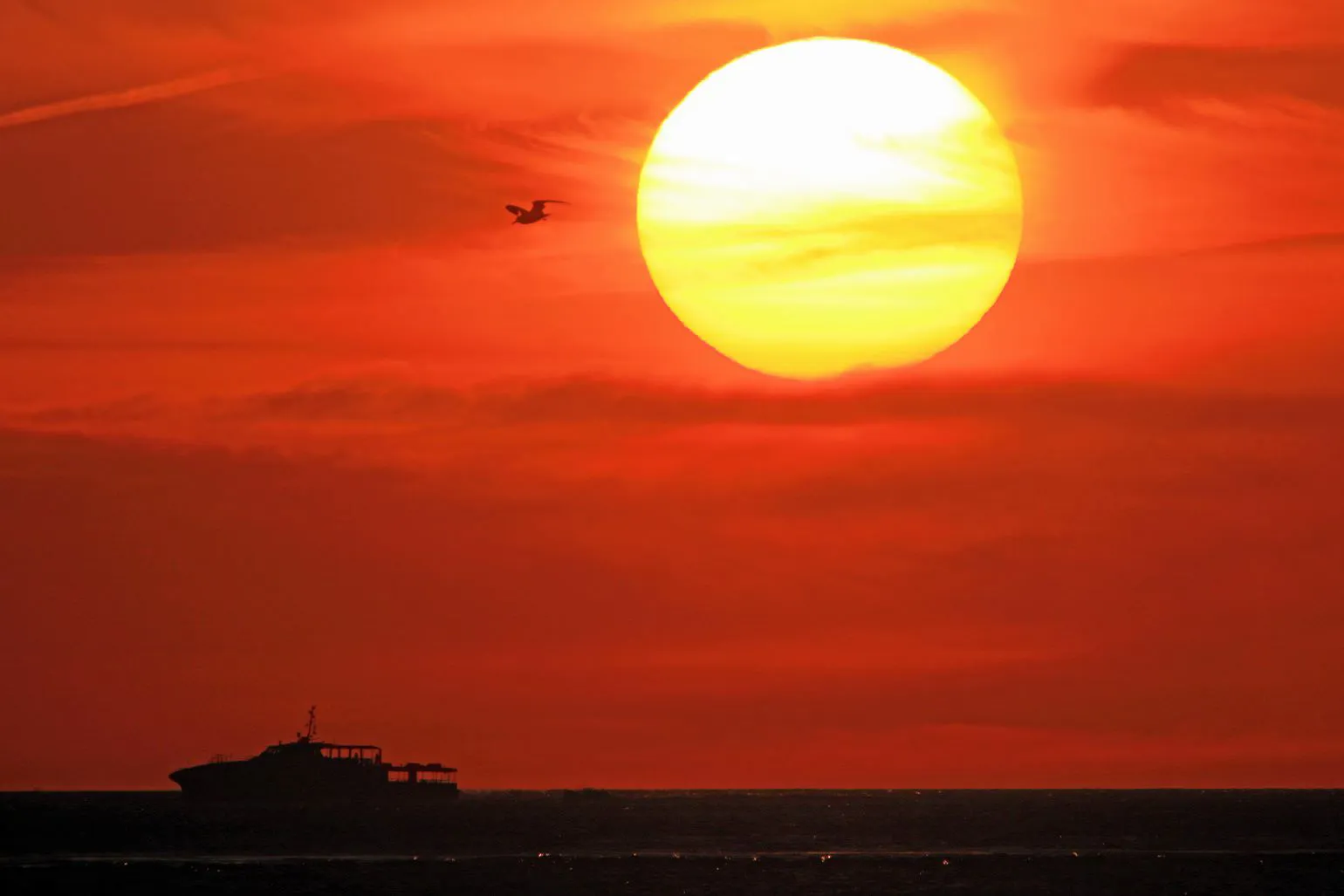明石海峡の夕陽 No.0000