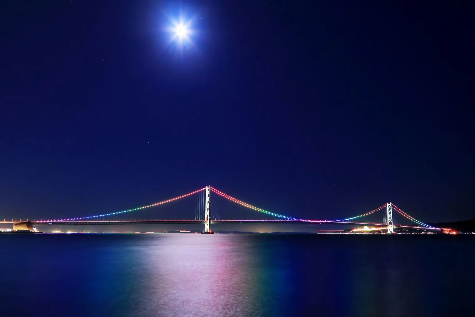 月夜の明石海峡大橋 No.0000