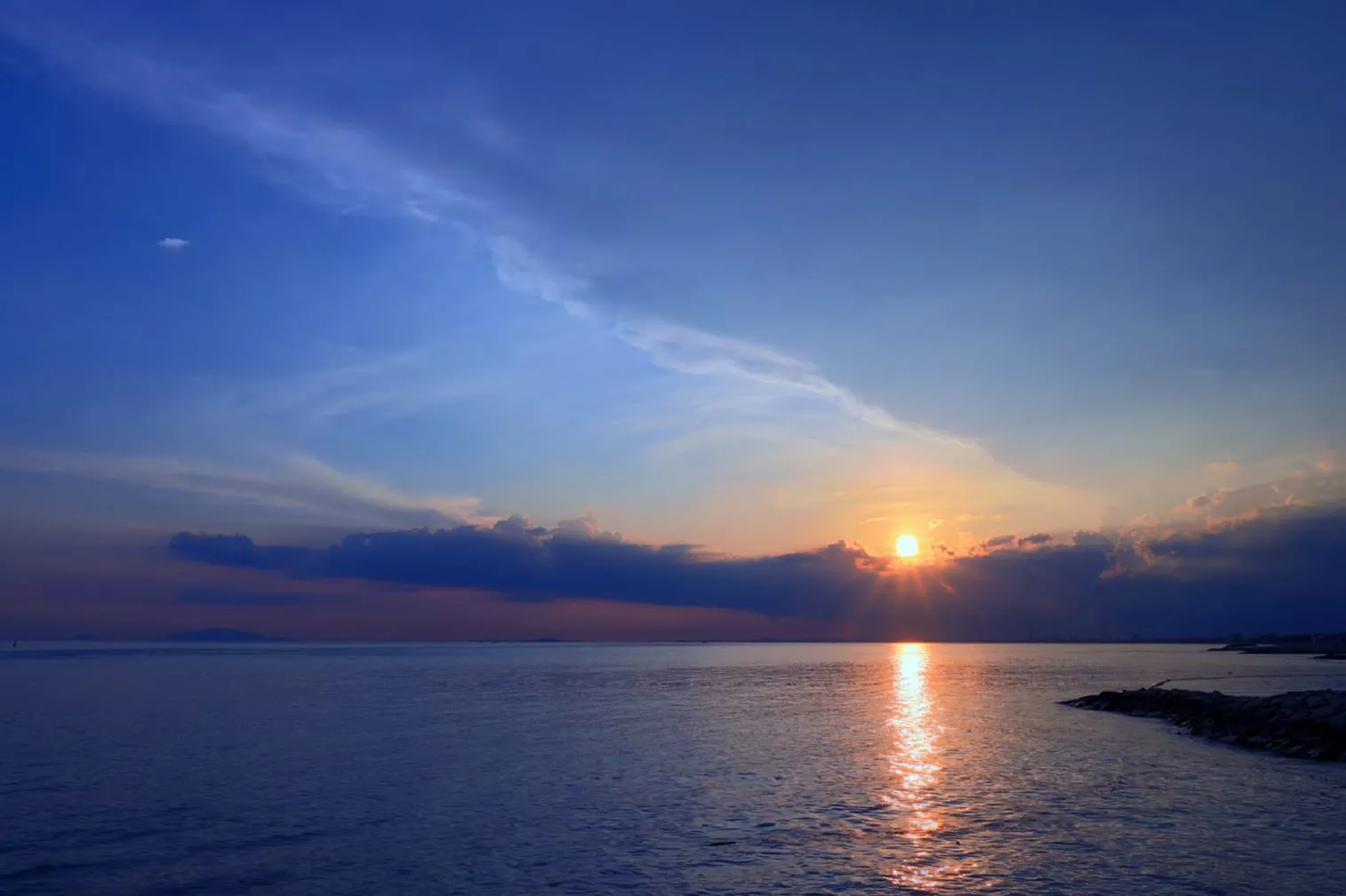 林崎松江海岸の夕陽 No.0000