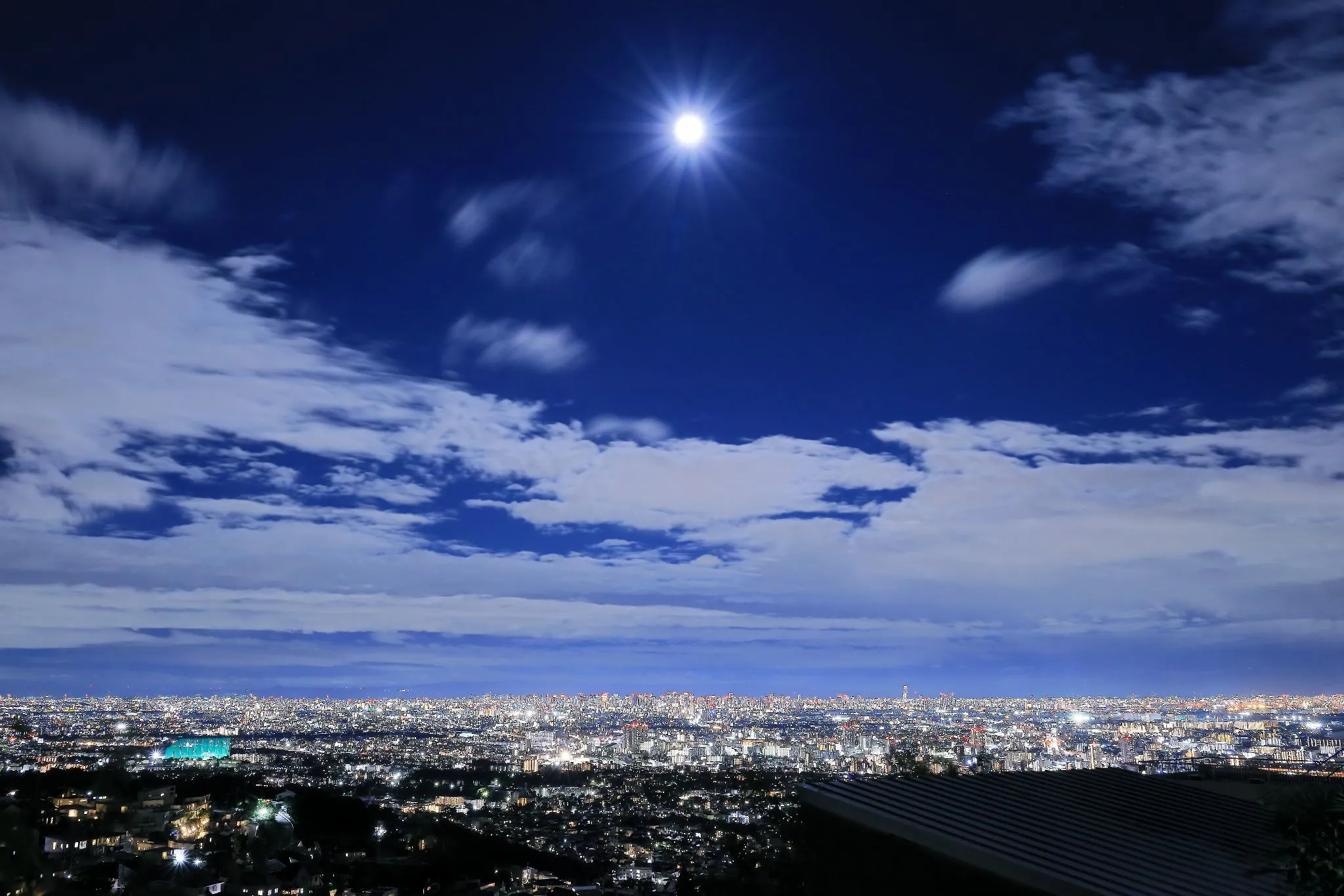 名月と夜景 No.0000
