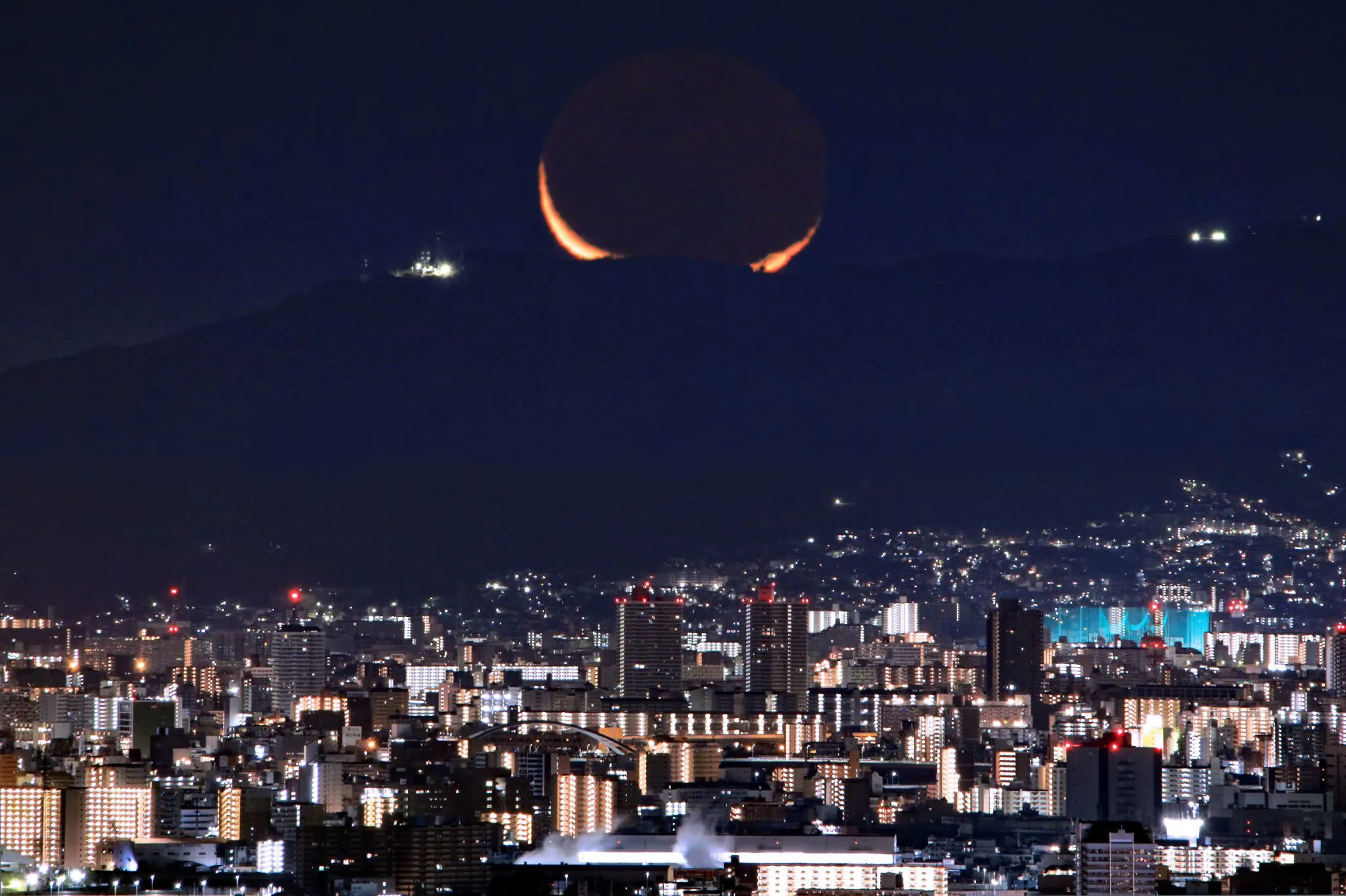 生駒山に昇る月 No.0000