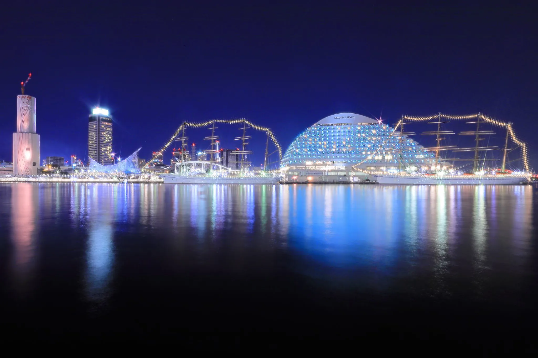 帆船のある夜景 No.0000