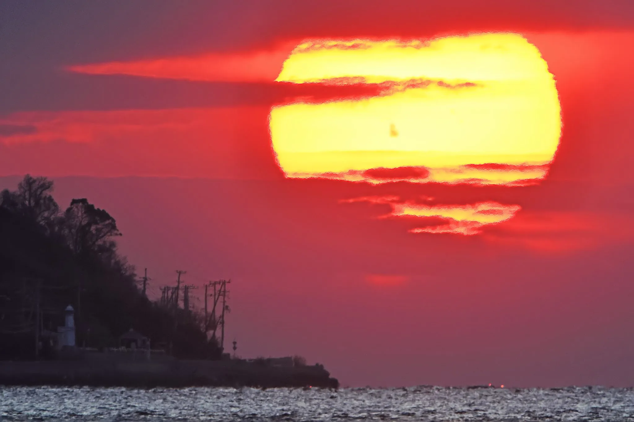 黒点が見える夕陽 No.0000
