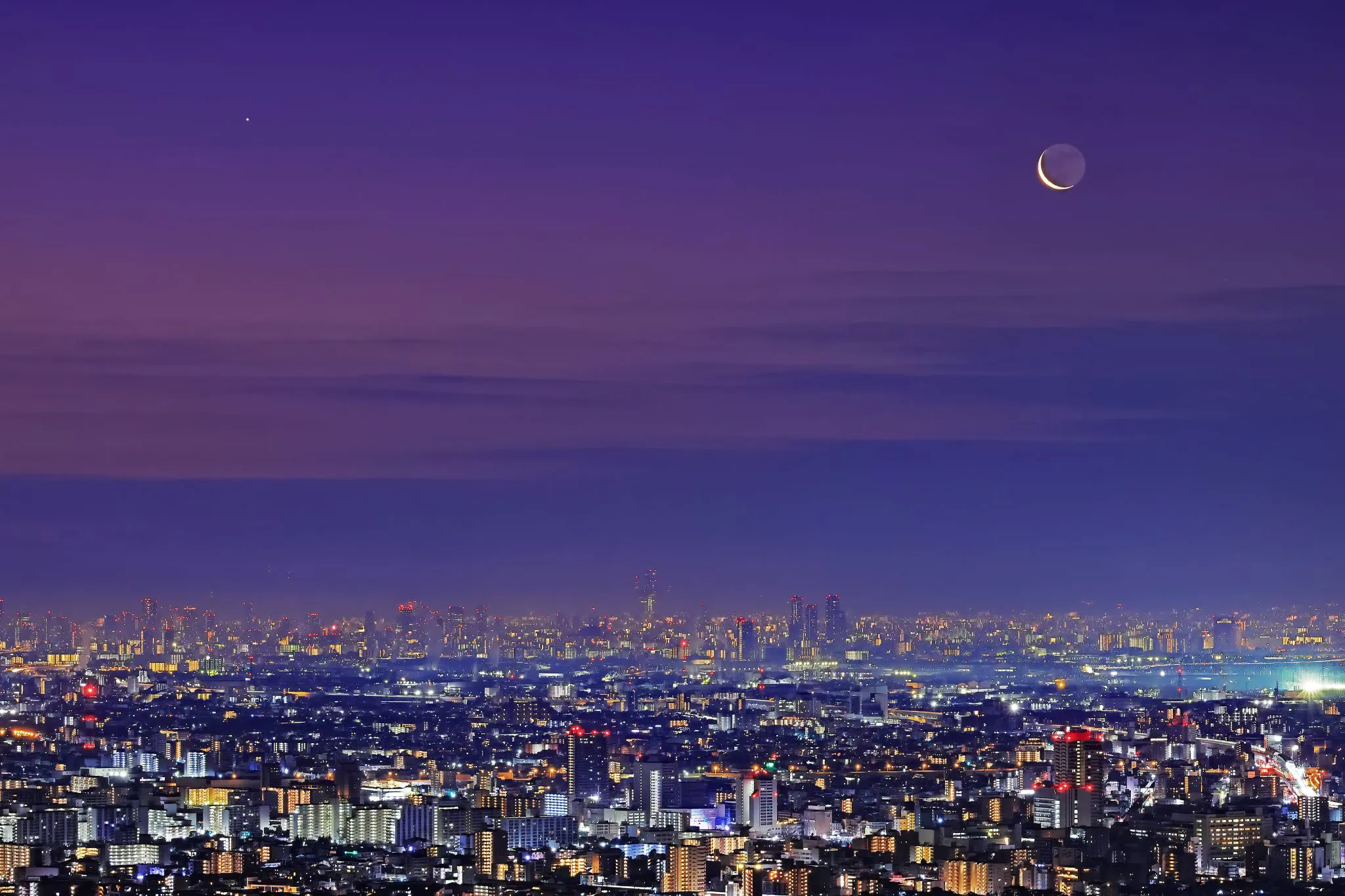 夜明けの月と水星 No.0000