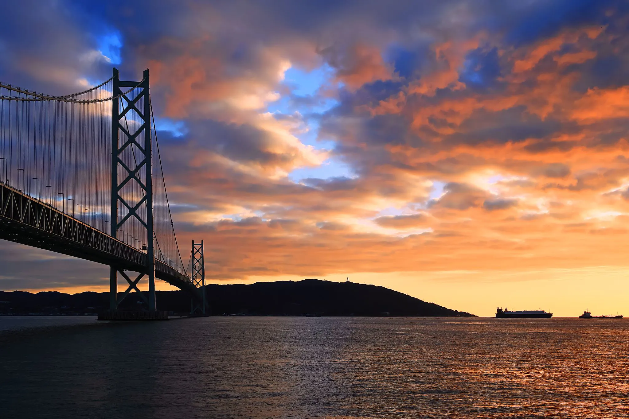 明石海峡の夕景 No.0000