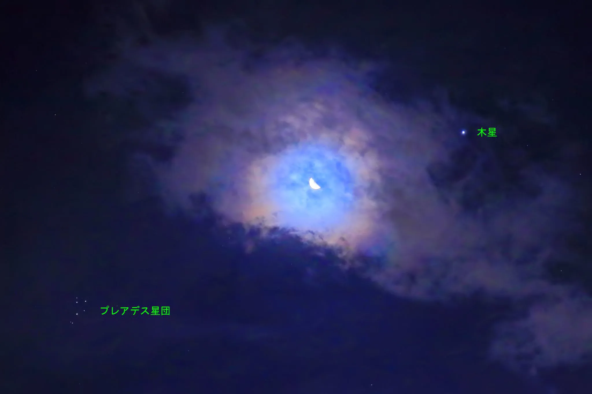 下弦の月と木星のランデブー No.0000