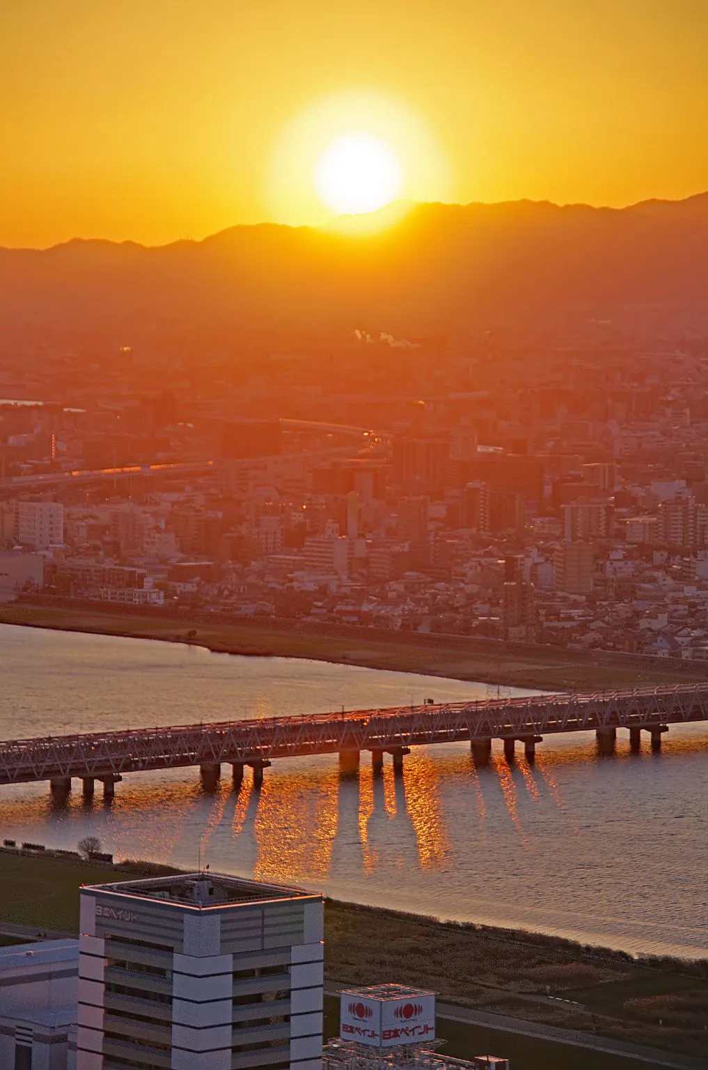 淀川を照らす夕陽 No.0000