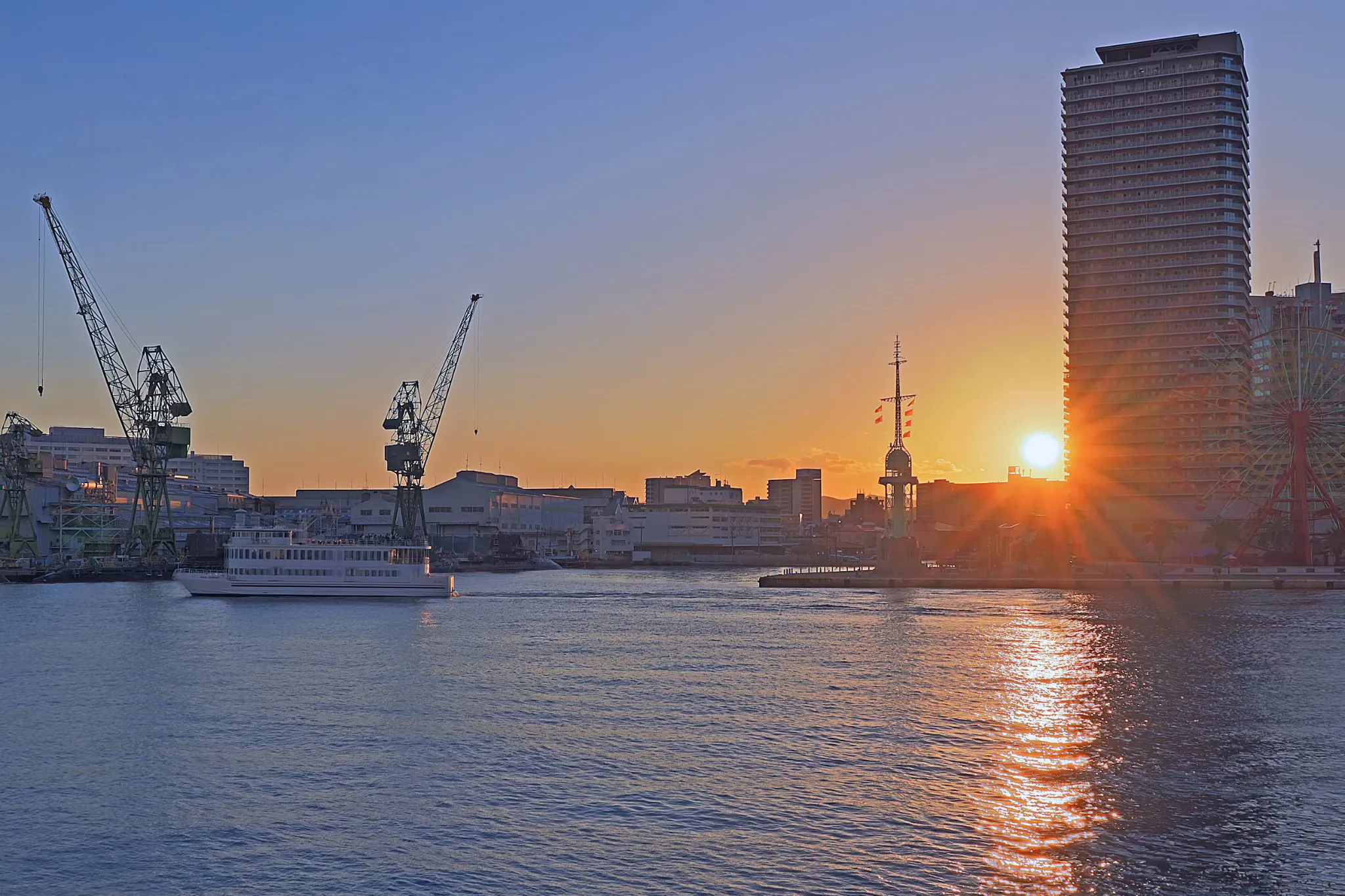 神戸港の夕陽 No.0000