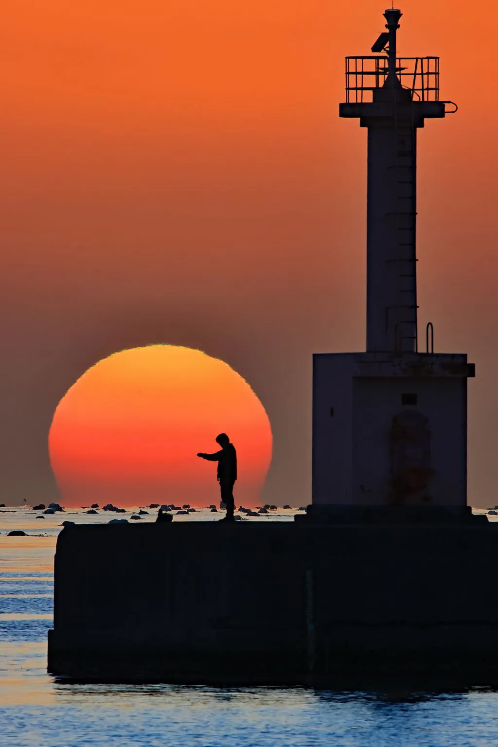 夕日の釣り人 No.0000