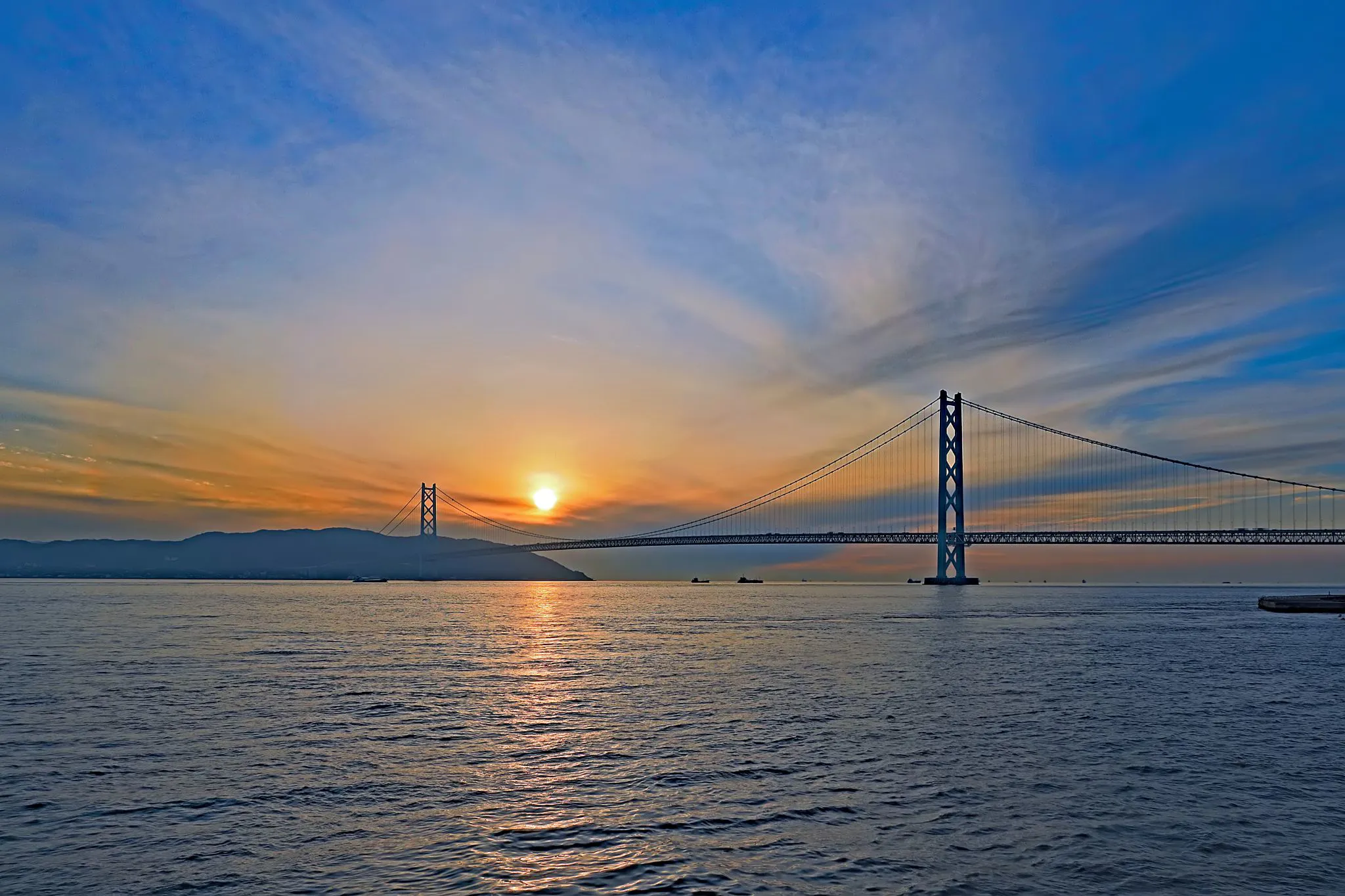 明石海峡の夕日 No.0000
