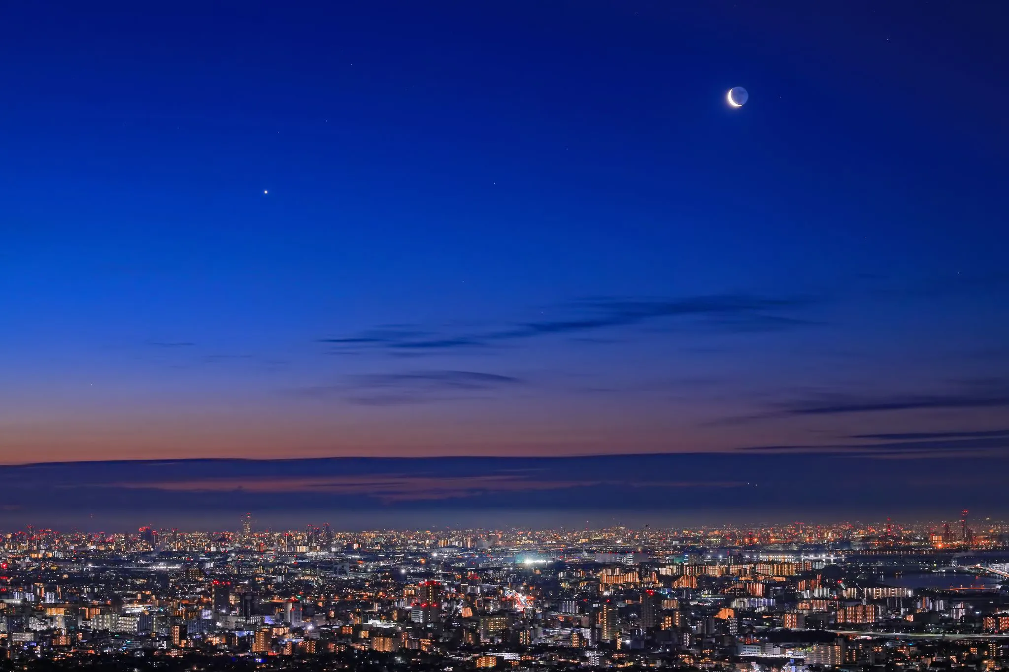 夜明けの月と明けの明星 No.0000