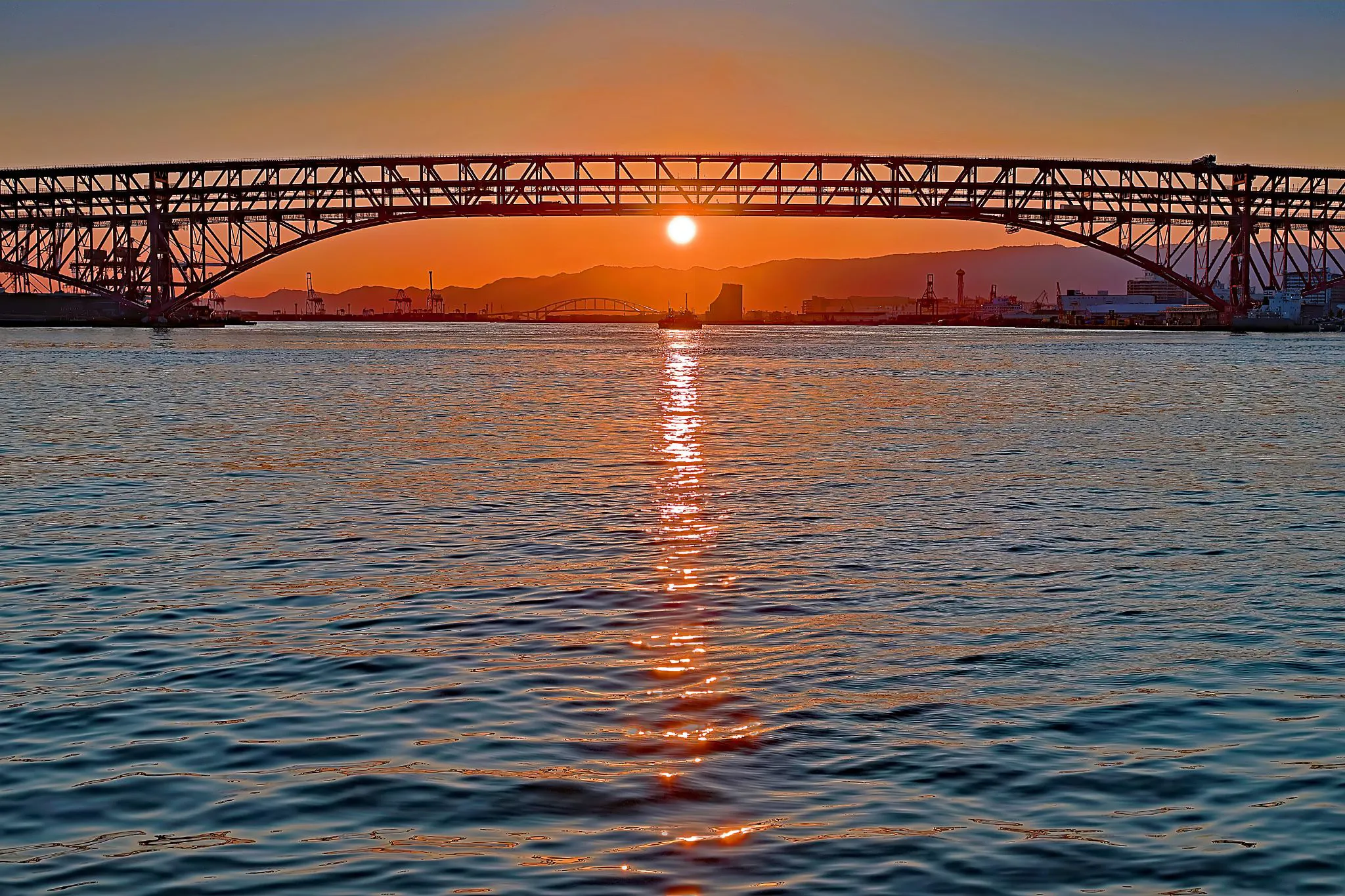 港大橋の夕日 No.0000