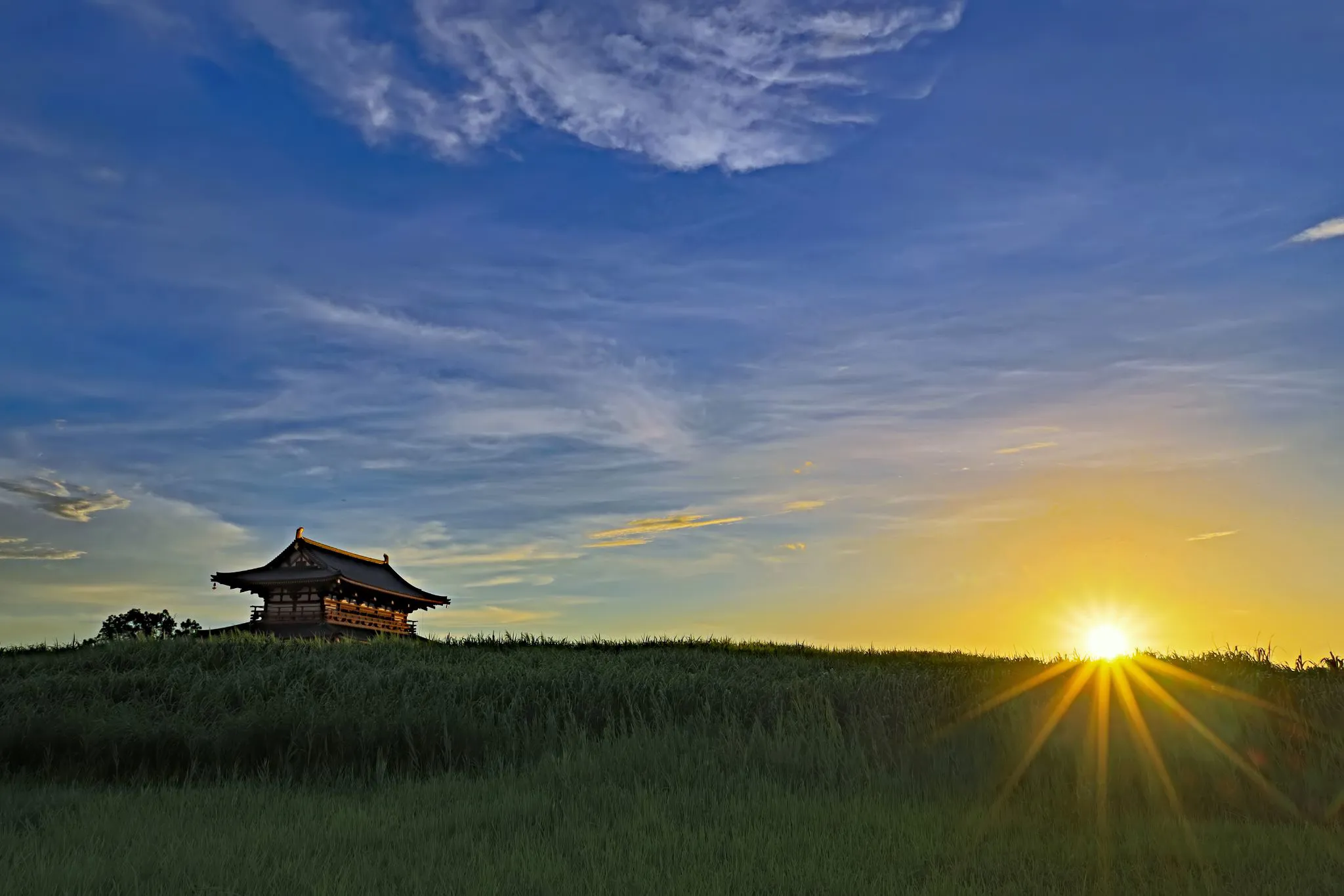 朱雀門と夕陽 No.0000