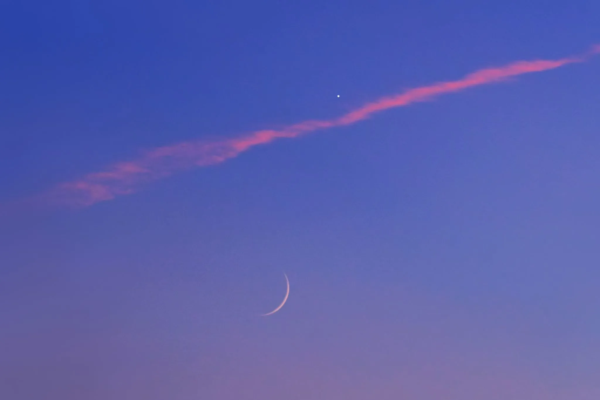 夕空の三日月と金星 No.0000