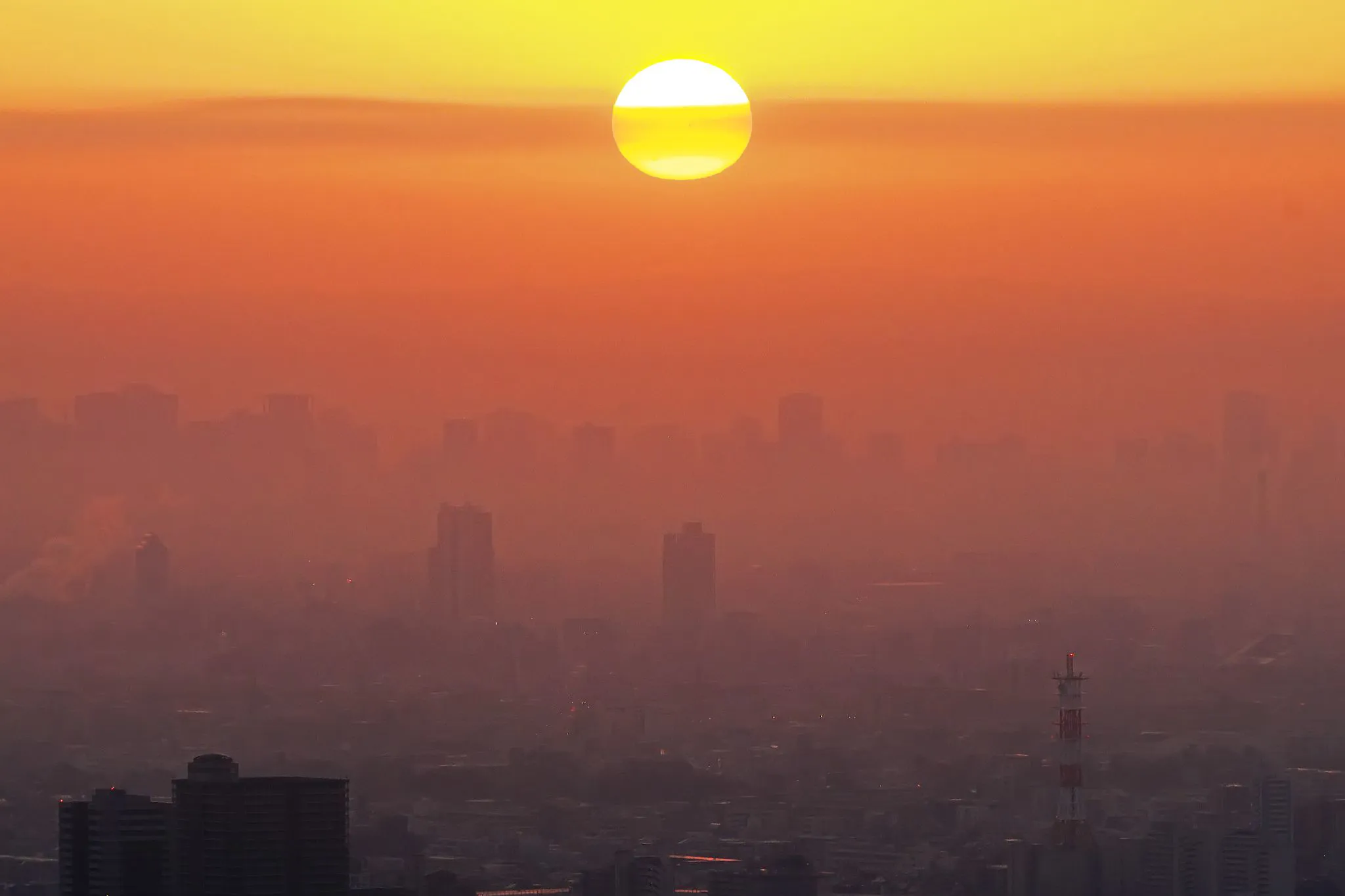 黄砂に霞む朝日 No.0001
