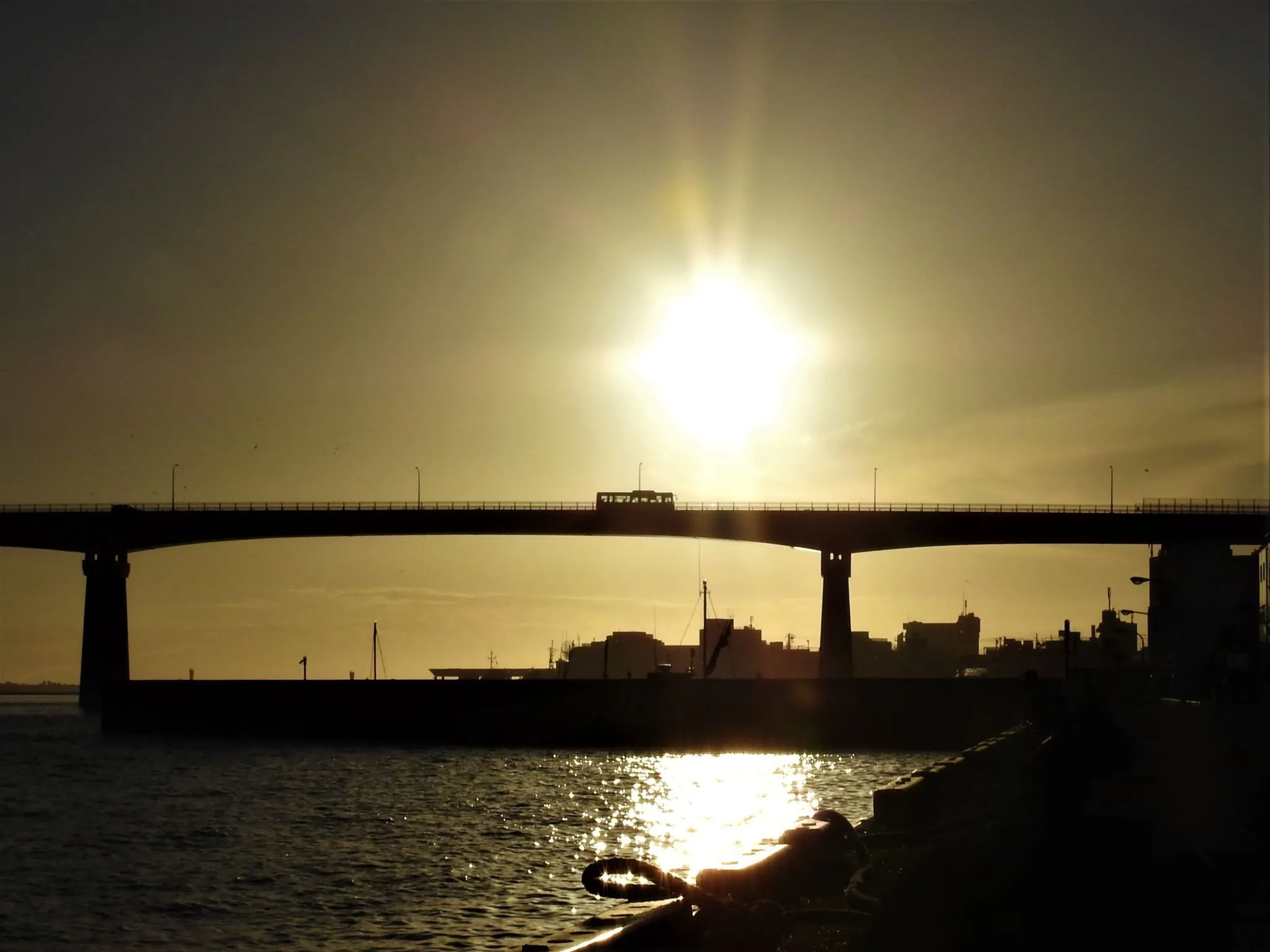 城ヶ島大橋と夕日 No.0000