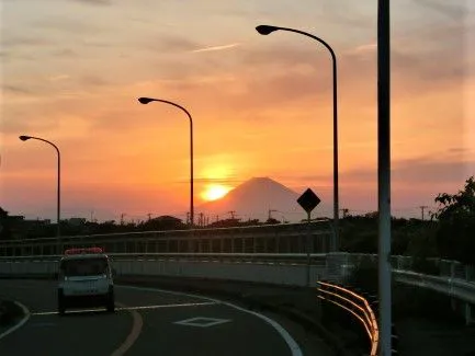 夕日と富士山 No.0000