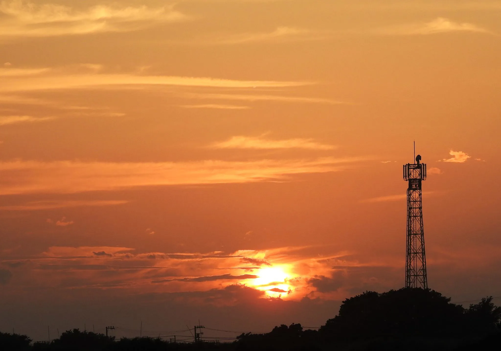 久しぶりの日没間際の夕焼け No.0000