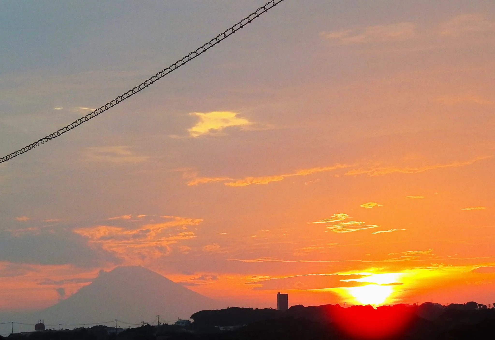 日没と夕焼けと富士山 No.0000