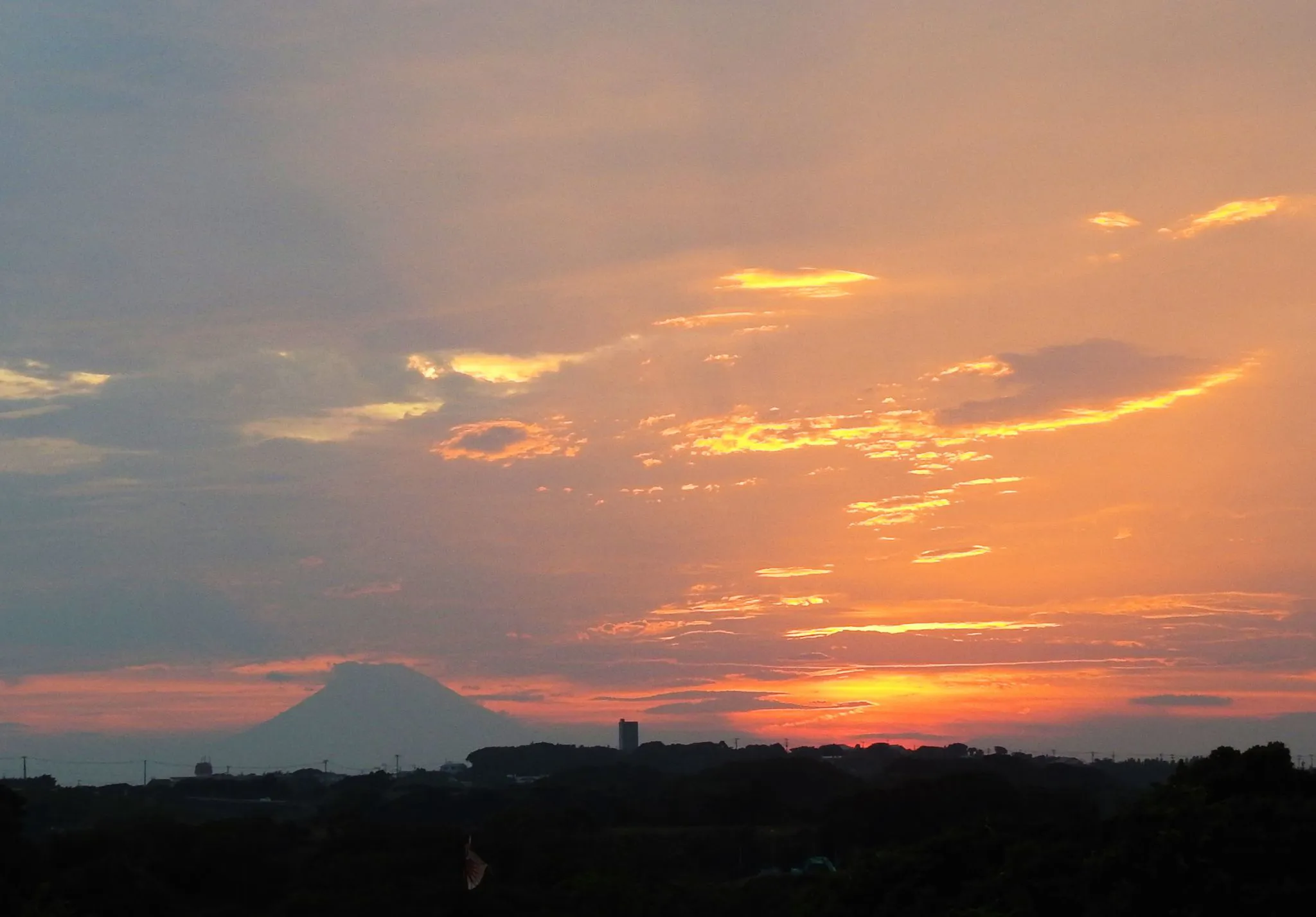 日没と夕焼けと富士山 No.0001