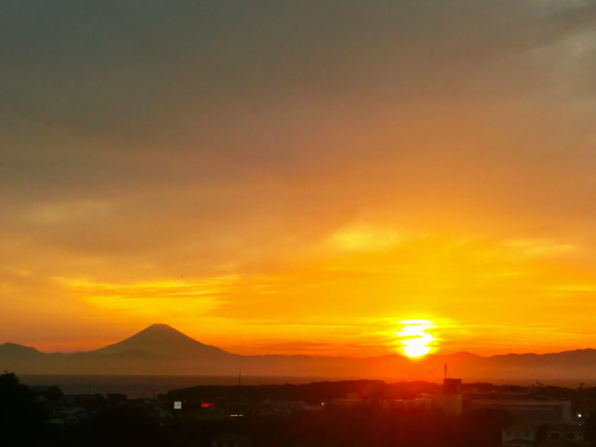 夕焼けと富士山 No.0000