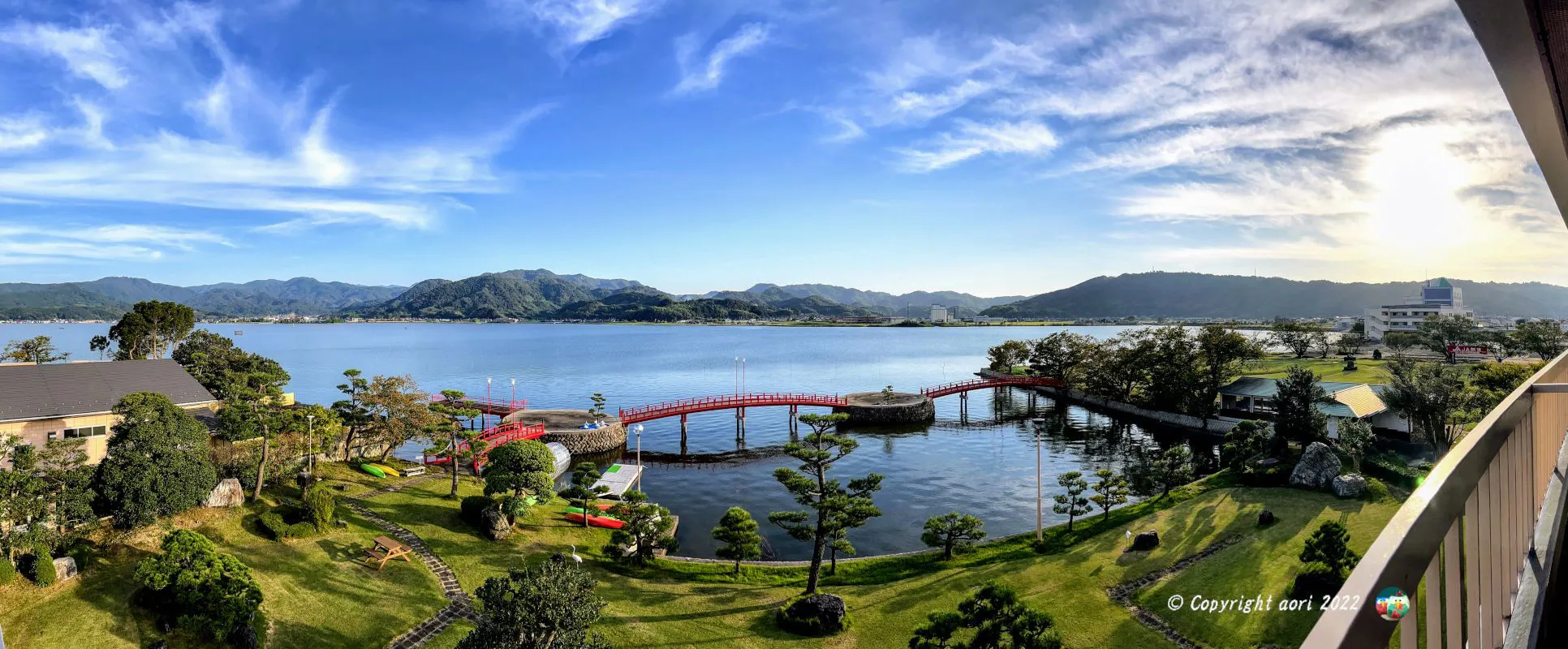 はわい温泉 羽衣 日没前 パノラマ No.0000