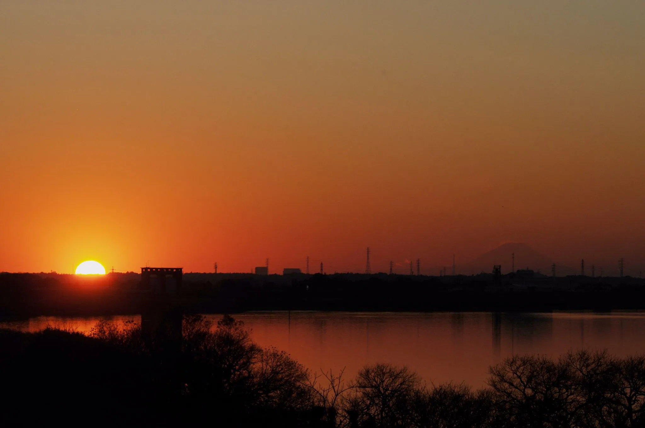 利根川沿いの夕暮れ No.0000