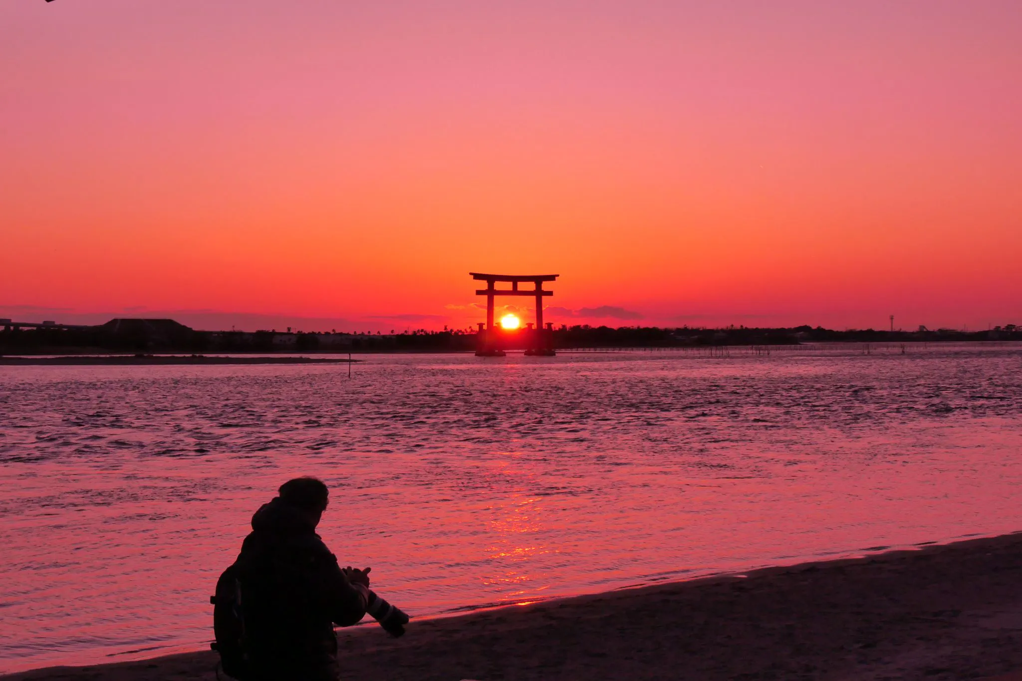 弁天島の鳥居⛩️の弁天夕照 No.0002